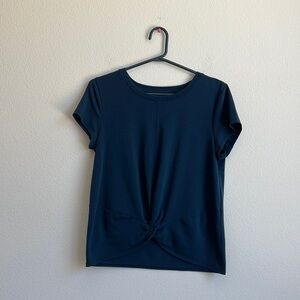 ATHLETA ESSENCE BLUE SHORT SLEEVE TWIST TEE